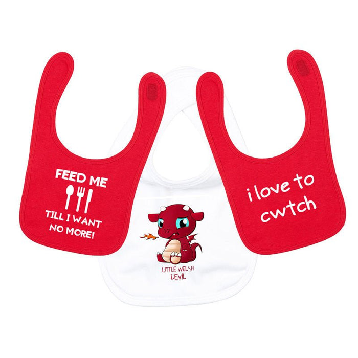 Multi Pack - Welsh Themed Baby Bibs - Giftware Wales