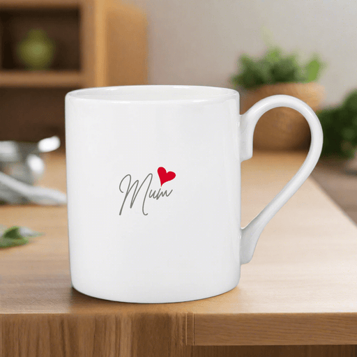 Mum Heart Script Bone China Mug - Balmoral - Giftware Wales