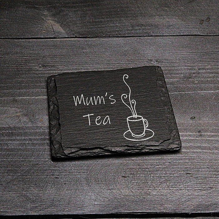 Mums Tea Welsh Slate Coaster - Giftware Wales