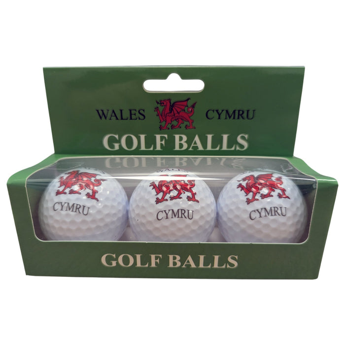 Wales Flag Golf Balls (Pack of 3)