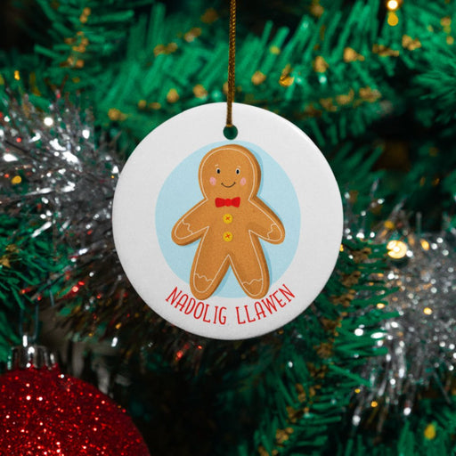 Nadolig Llawen Gingerbread Man - Tree Decoration - Giftware Wales