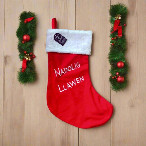 Nadolig Llawen - Red Boot Christmas Stocking - Giftware Wales