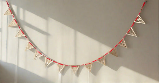 Nadolig Llawen Welsh - Wooden Christmas Banner / Garland - Giftware Wales