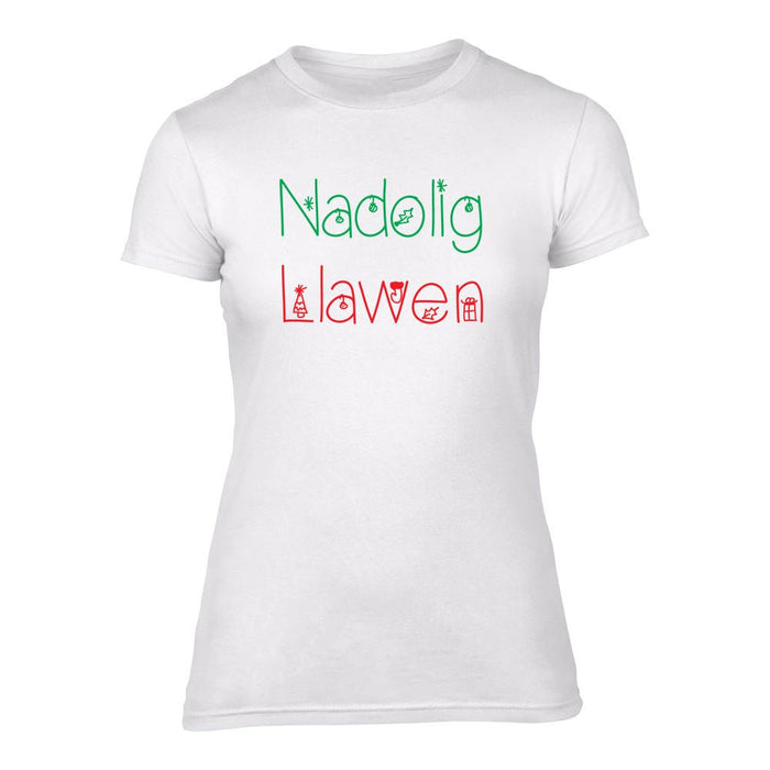 Nadolig Llawen - Women's Christmas T-Shirt - Giftware Wales