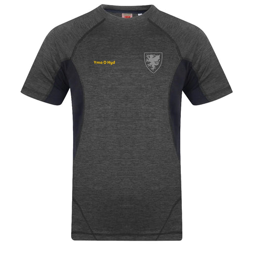 Official FAW® Mens Poly Tech Training Shirt - YOH Grey - Giftware Wales