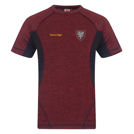 Official FAW® Mens Poly Tech Training Shirt - YOH Red - Giftware Wales