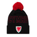 Official FAW Welsh Football Bobble Hat - BLACK - Giftware Wales