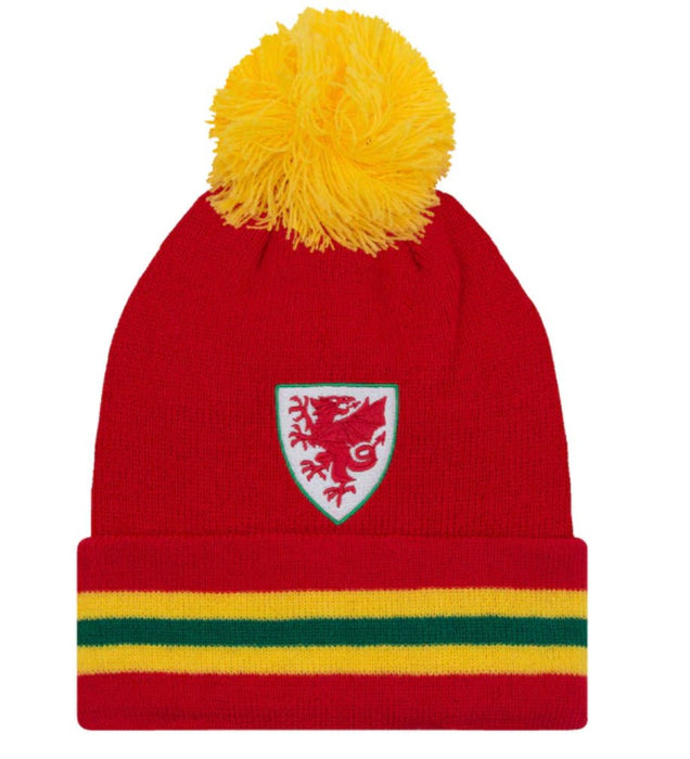 Official FAW Welsh Football Bobble Hat - RED - Giftware Wales