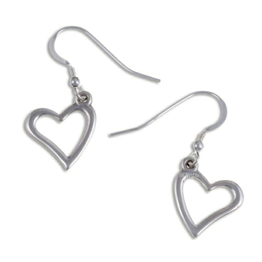 Open heart drop Silver earrings - Giftware Wales