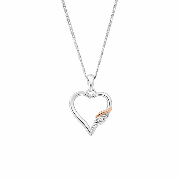 Past Present Future Silver Heart Pendant - Giftware Wales