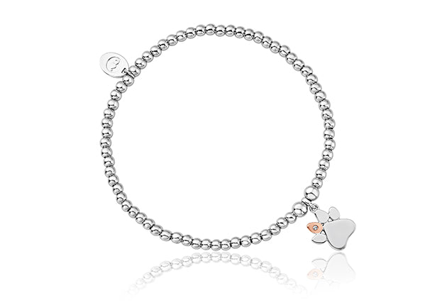 Paw Print White Topaz Affinity Bead Bracelet by Clogau® - Giftware Wales