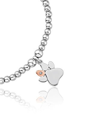 Paw Print White Topaz Affinity Bead Bracelet by Clogau® - Giftware Wales