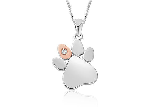 Paw Print White Topaz Pendant by Clogau® - Giftware Wales