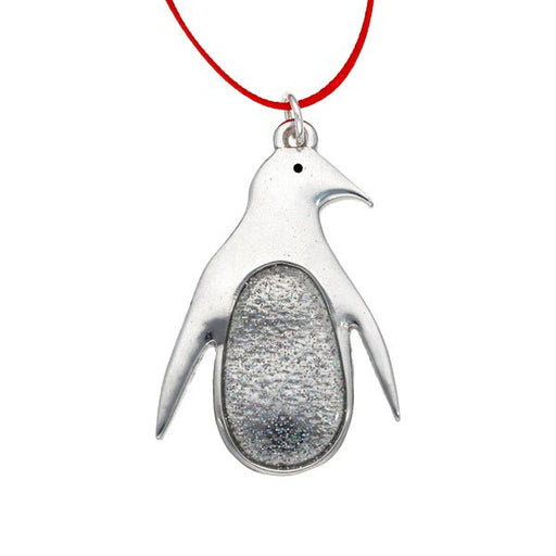 Penguin Christmas decoration with silver glitter - PO2045 - Giftware Wales