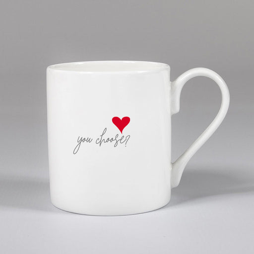 Personalised Heart Script Bone China Hug Mug - Giftware Wales