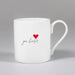 Personalised Heart Script Bone China Hug Mug - Giftware Wales
