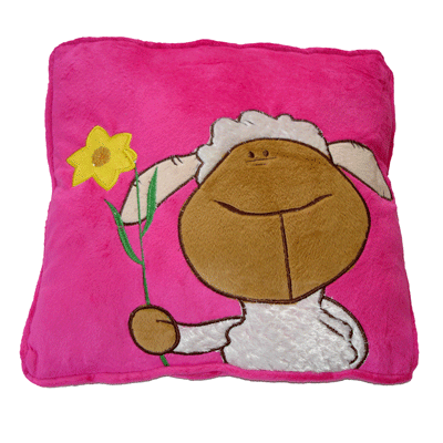 Pink Welsh Sheep Soft Cushion - Giftware Wales