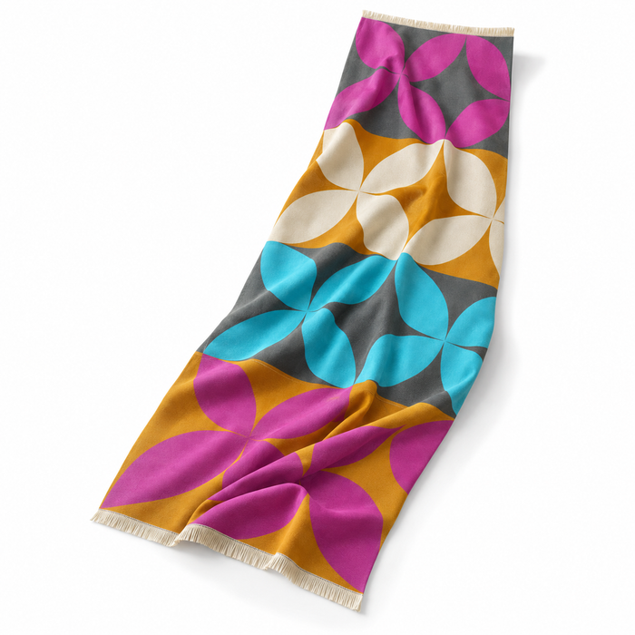 Welsh Woollens Leaf Super Soft Stole Pink/Ochre