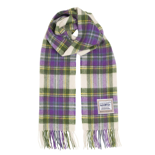 Pure Wool Heather Tartan Check Scarf - by Heritage Traditions - Giftware Wales