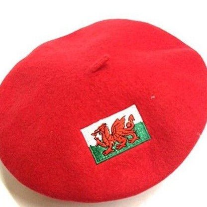 Red Beret with Welsh Flag design - Giftware Wales
