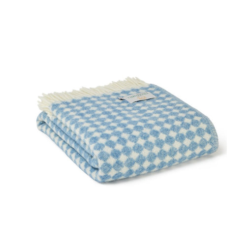 Reversible Jacquard Spot Blue Jay - Pure New Wool Blanket by Tweedmill®