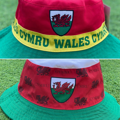 Reversible Welsh Football and Rugby Bucket Hat - Adult - Giftware Wales