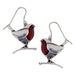 Robins on branches drop earrings with red enamel (PE875) - Giftware Wales