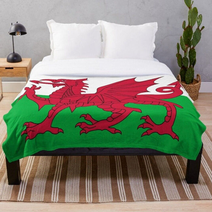 Welsh Flag Fleece Blanket - Double