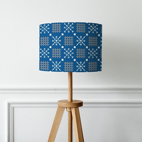 Scandi /Welsh tapestry blanket design Lampshades - Giftware Wales