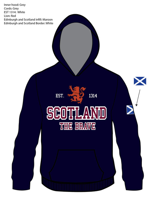 Kids Scotland Est 1314 The Brave Hoodie