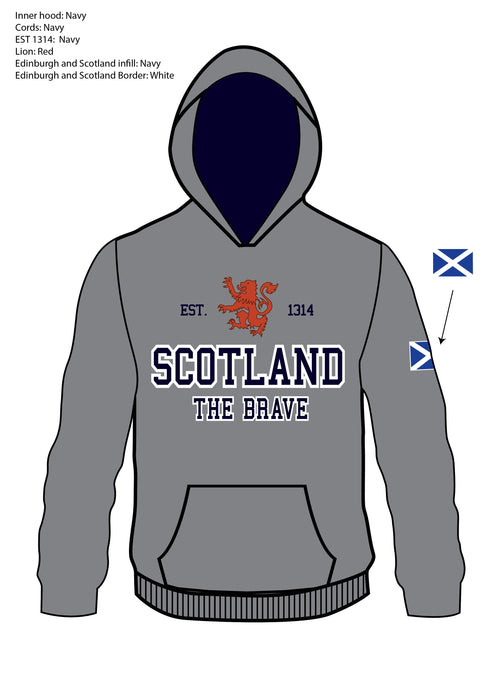 Kids Scotland Est 1314 The Brave Hoodie