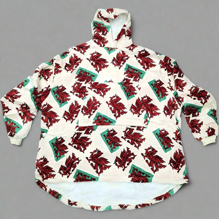 Sherpa Welsh Dragon Fleece Hoody - Childrens - Giftware Wales