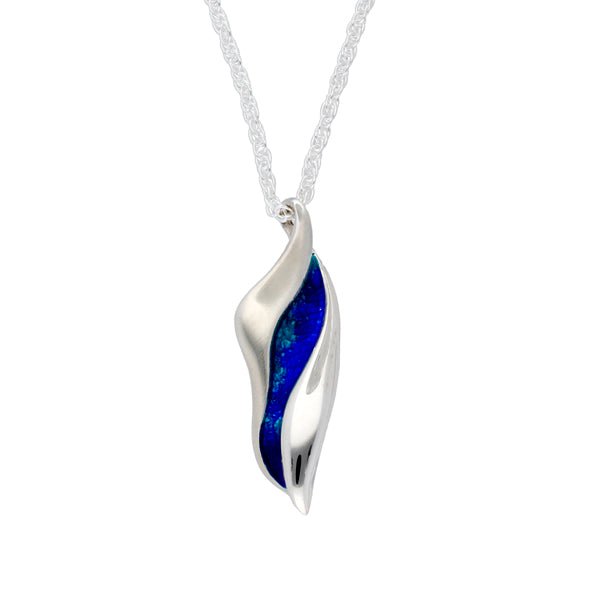 Silver Glas Mor Downder enamelled pendant (SP1020) - Giftware Wales