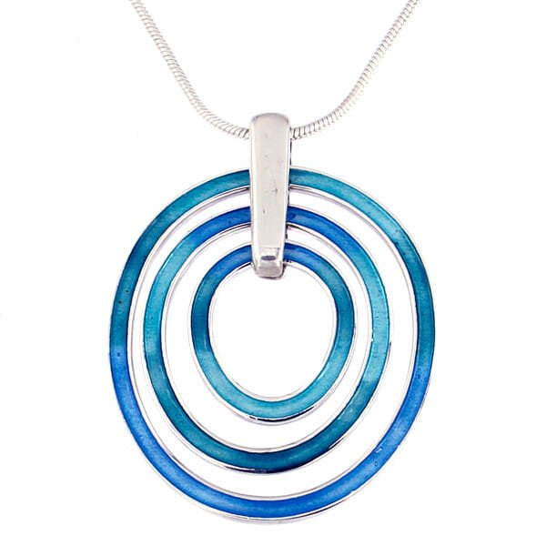 Silver Glas Mor Ripples enamelled pendant (SP999) - Giftware Wales