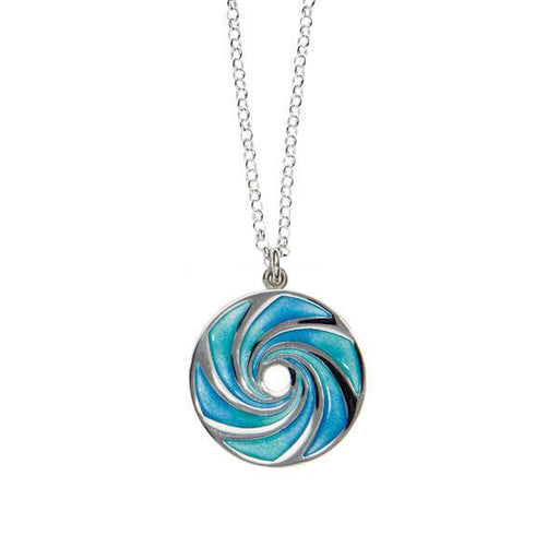 Silver small Glas Mor Maelstrom enamelled pendant (SP985S) - Giftware Wales