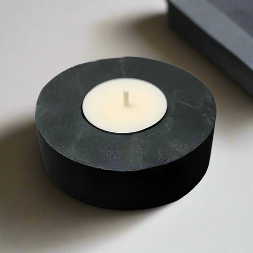 Single Circle Welsh Slate Tealight Holder - Giftware Wales