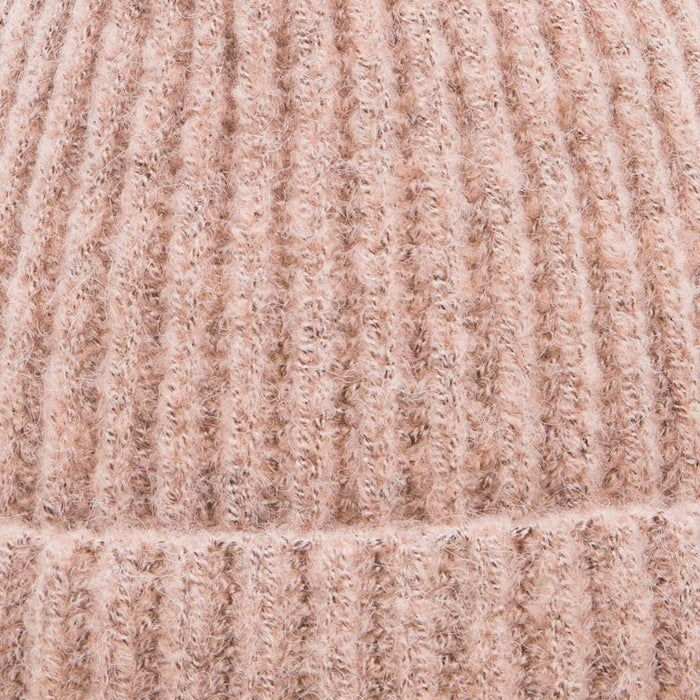 Soft Touch Rib Pom Pom Beanie - Dusky Pink - Giftware Wales