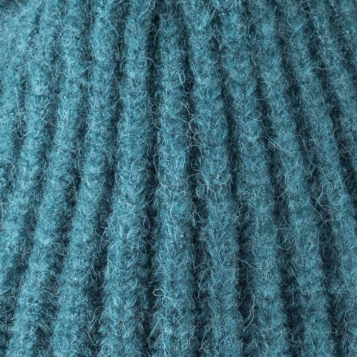 Soft Touch Rib Pom Pom Beanie -Teal Blue - Giftware Wales