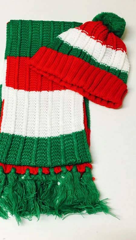 Special Offer - Chunky Retro Knitted Welsh Hat And Scarf Set - Giftware Wales