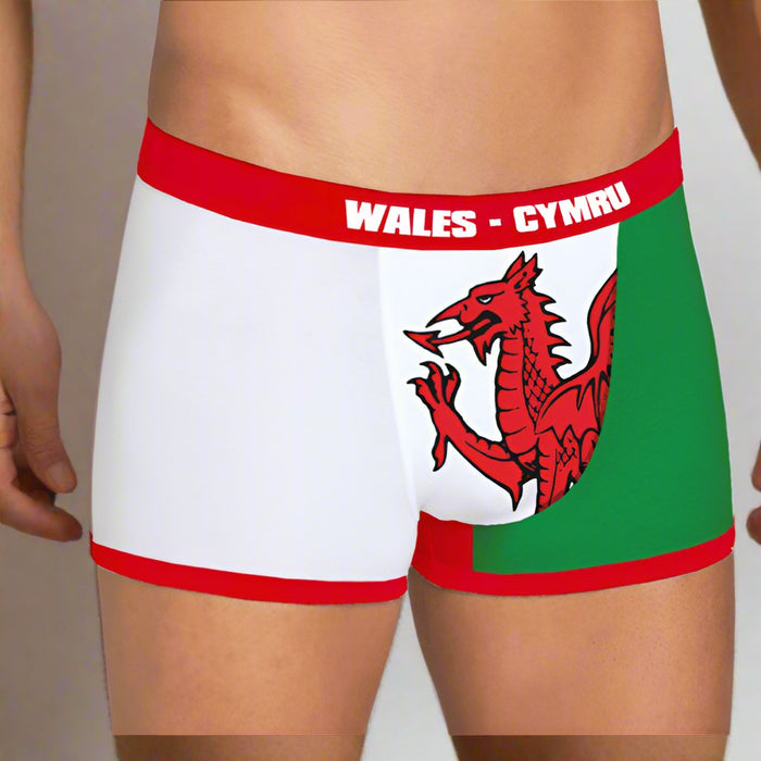 Special Offer - Mens Welsh Flag Boxer Shorts - Giftware Wales