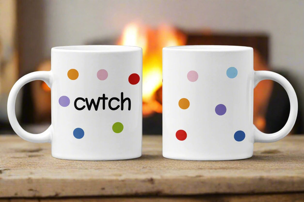 Spotted Cwtch - Bone China Hug Mug - Giftware Wales