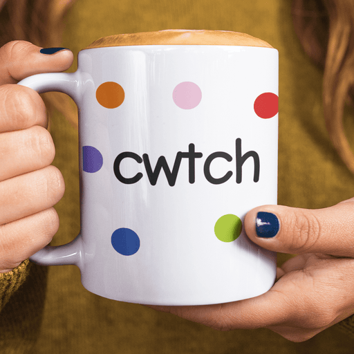 Spotted Cwtch - Bone China Hug Mug - Giftware Wales