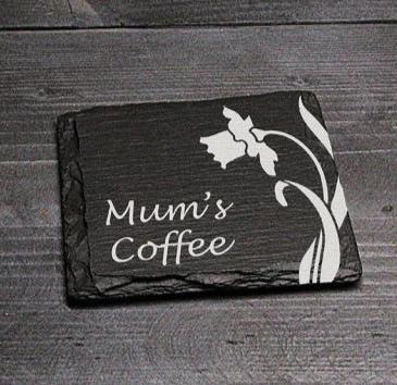 Square Welsh Slate Coaster - 'Mum's Coffee' - Giftware Wales