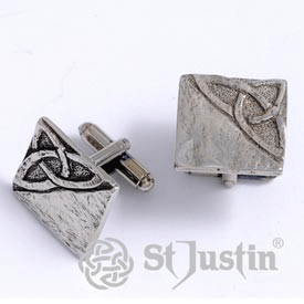 St. Justin Celtic Knot T-Bar Cufflinks - (Cc128T) - Giftware Wales