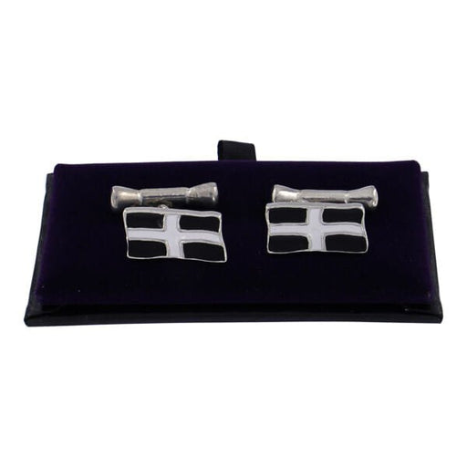 St Piran flag chain cufflinks (small) (CC125) - Giftware Wales