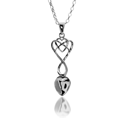Sterling Silver Celtic Welsh Lovespoon Heart Pendant - 5181 - Giftware Wales