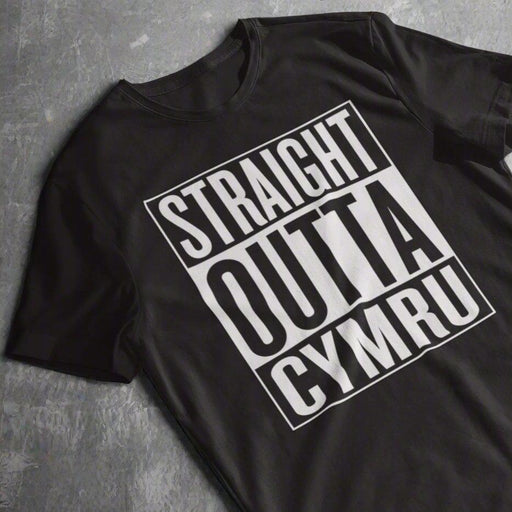 Straight Outta Cymru - Hip Hop Welsh T-Shirt - Giftware Wales