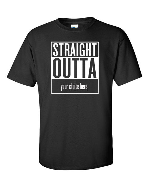 Straight Outta - Hip Hop Custom Welsh T-Shirt (Choose Your City) - Giftware Wales