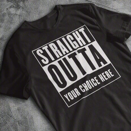 Straight Outta Personalised Welsh T-Shirt (Choose Your City) - Giftware Wales