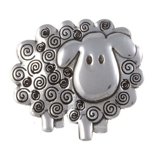 Swirly Sheep Brooch By St. Justin (Pb189) - Giftware Wales